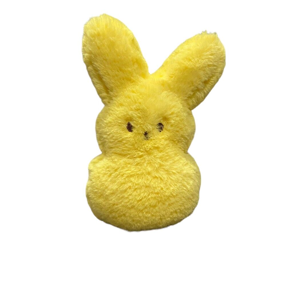 PEEPS Easter Bunny Yellow Fuzzy Plush 8”‎